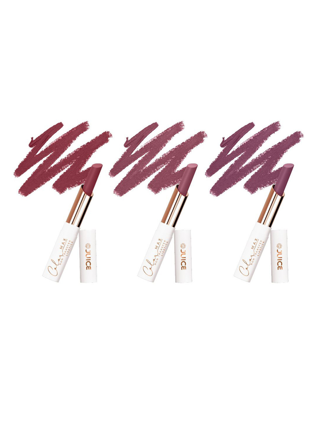 JUICE Set Of 3 Color Max Non Transfer Lipstick- Shade- M01- M16- M17