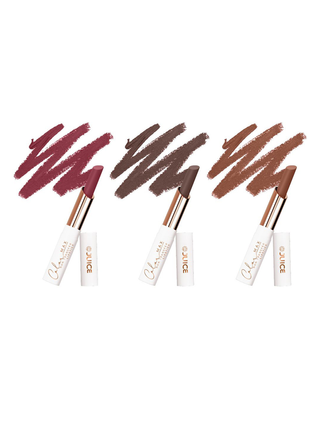 JUICE Set Of 3 Color Max Non Transfer Lipstick- Shade- M01- M18- M19