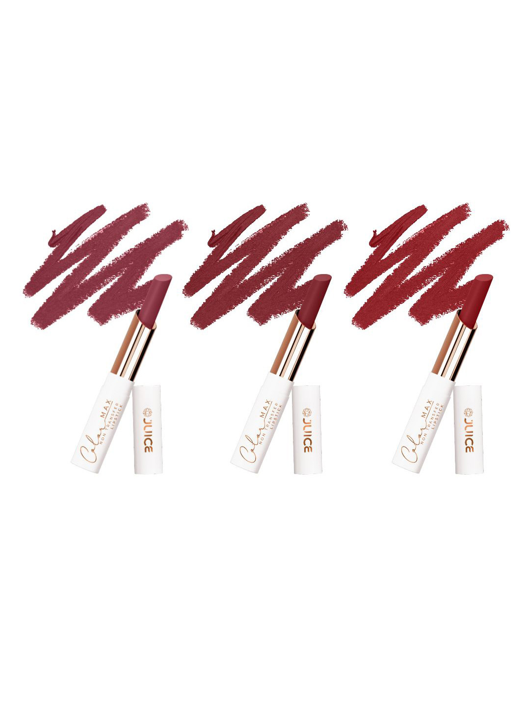 JUICE Set Of 3 Color Max Non Transfer Lipstick- Shade- M01- M06- M07
