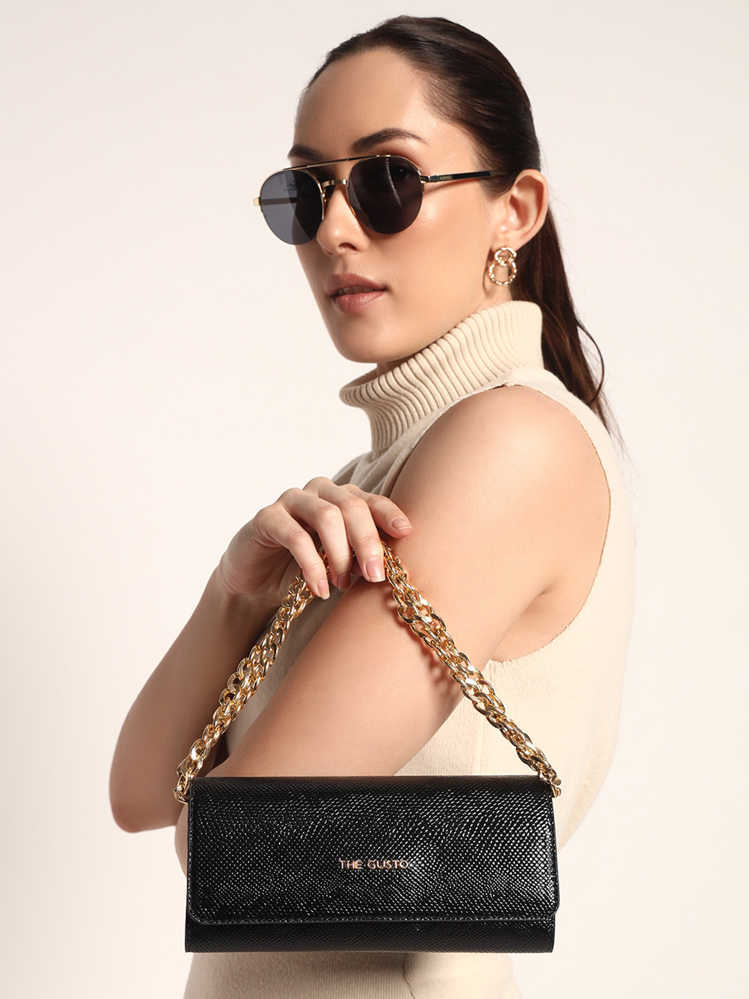 THE GUSTO Women Textured Crossbody Leather Sling Bag