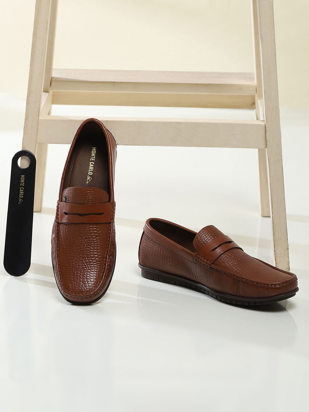 Monte Carlo Men Slip on Leather Loafers Shoes