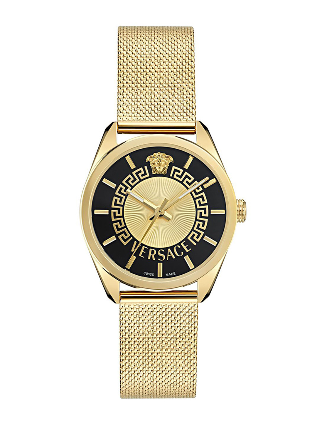 Versace Women New V-Circle Stainless Steel Bracelet Style Straps Analogue Watch VE8A00424