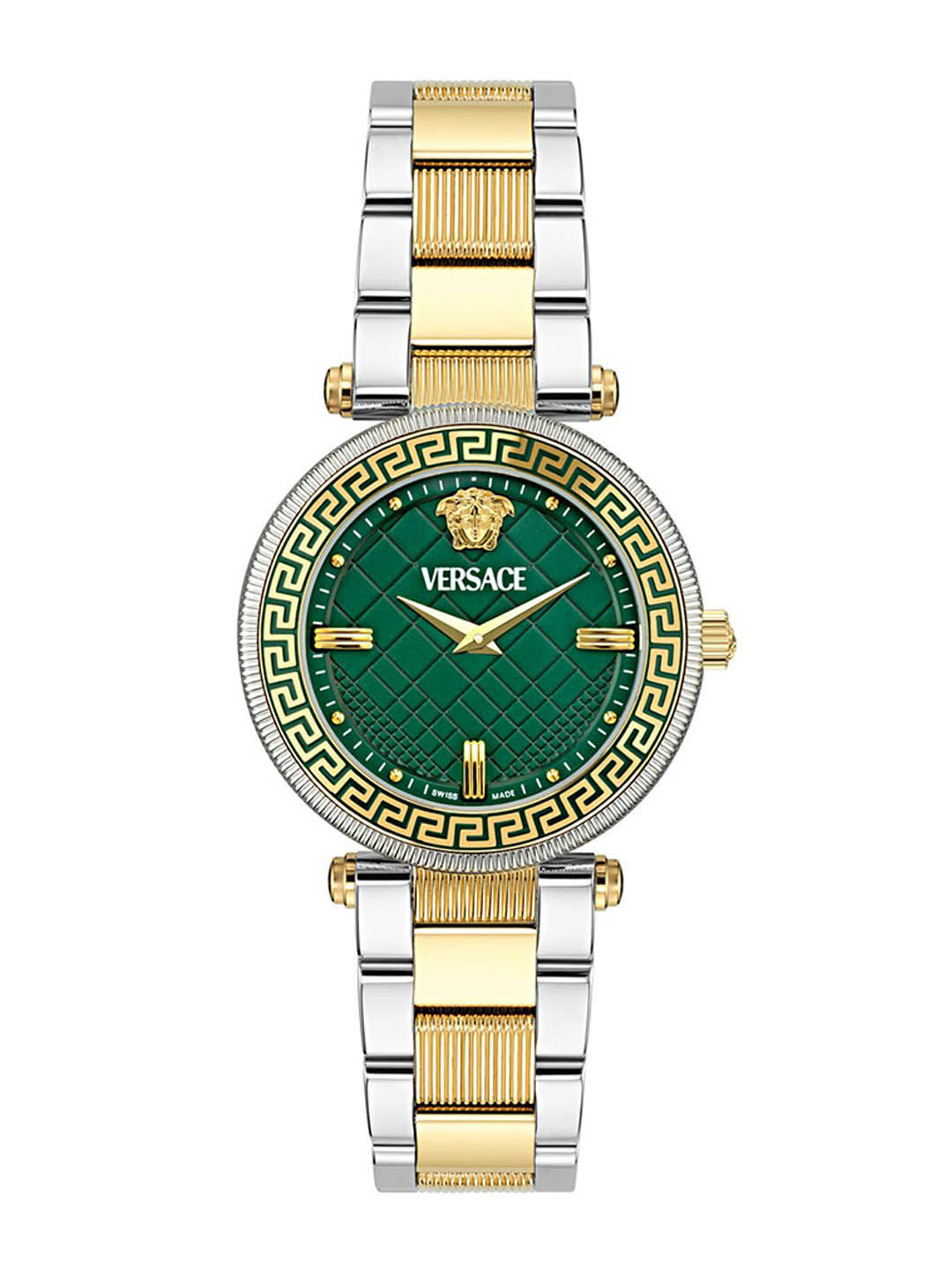Versace Women Printed Dial & Stainless Steel Bracelet Style Straps Watch VE8B00524