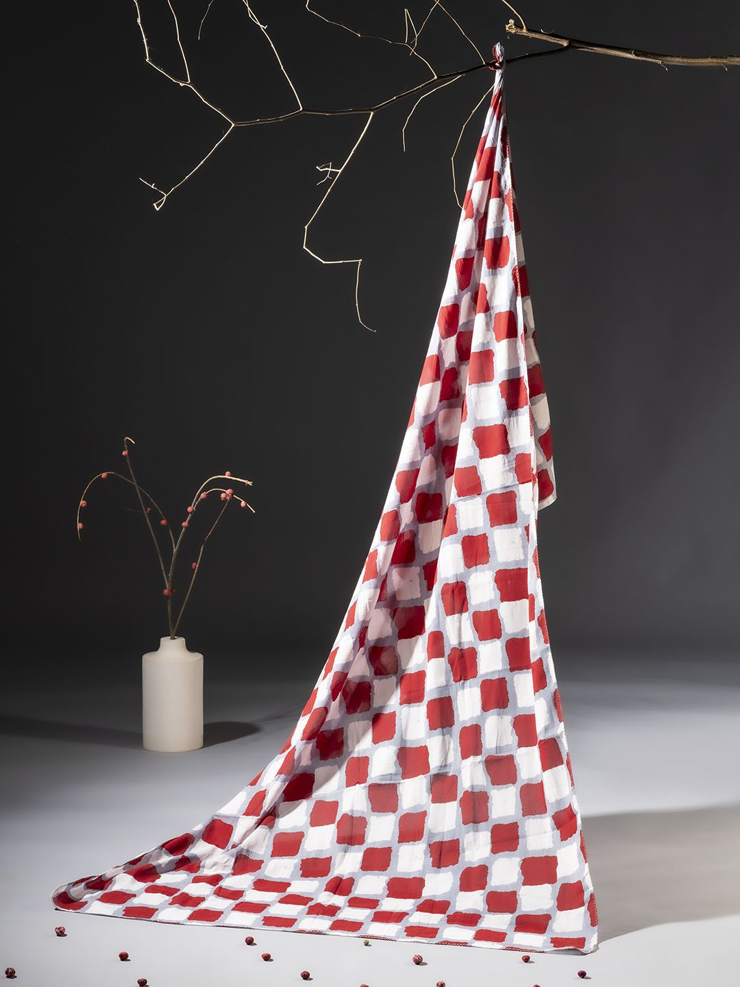 Contrast Living Women Checked Printed Scarf