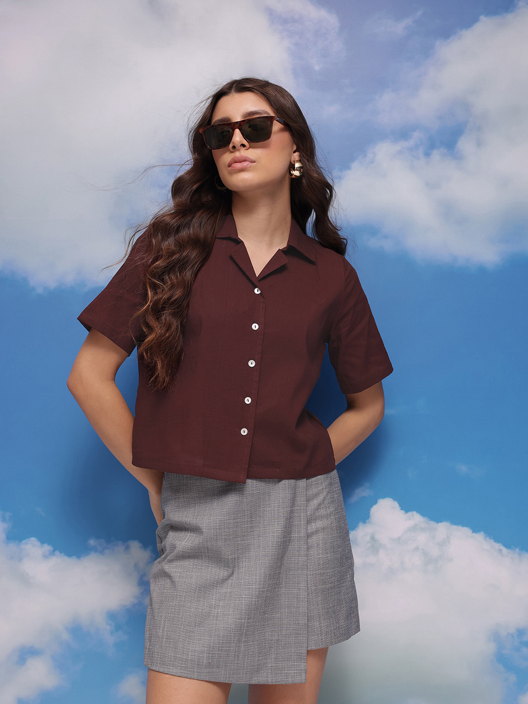 CORSICA Women Pure Cotton Casual Shirt