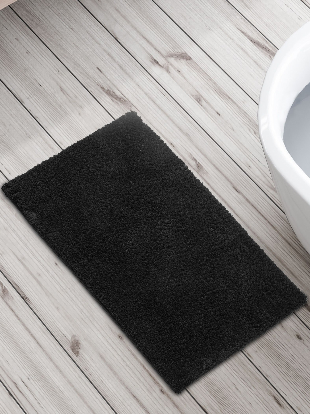 Home Centre Black Aubree Percy Anti-Slip Bathmat