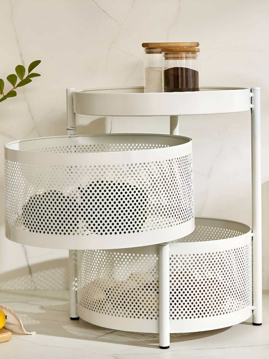 Home Centre Off White 2-Tier Multi-Utility Organiser