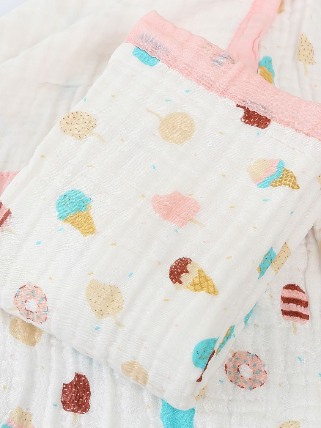 Baby Moo Pink & White Checked 210 GSM Single Bed Blanket