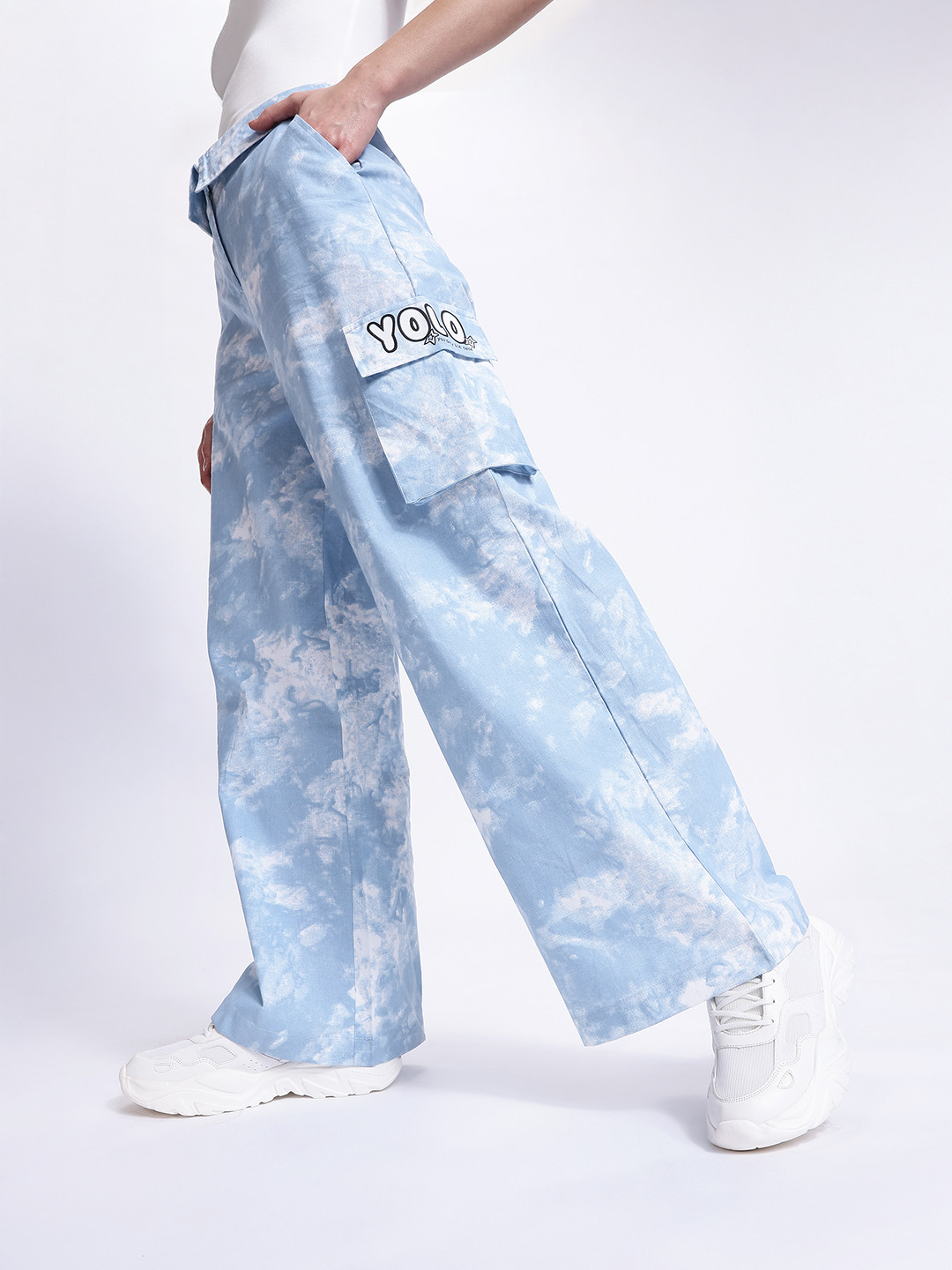 Kook N Keech Women Printed Layered High-Rise Cargos