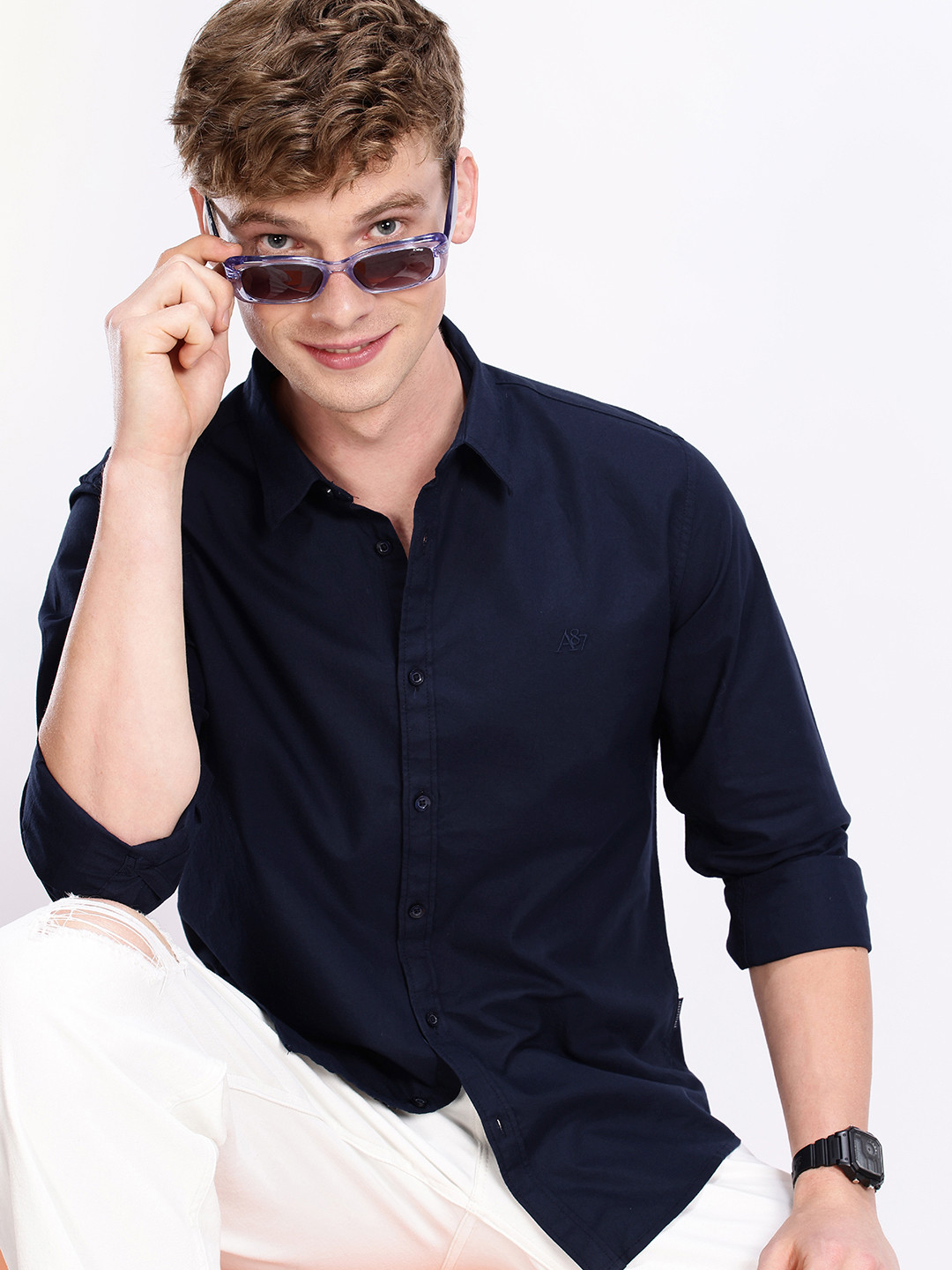 Aeropostale Spread Collar Pure Cotton Casual Shirt