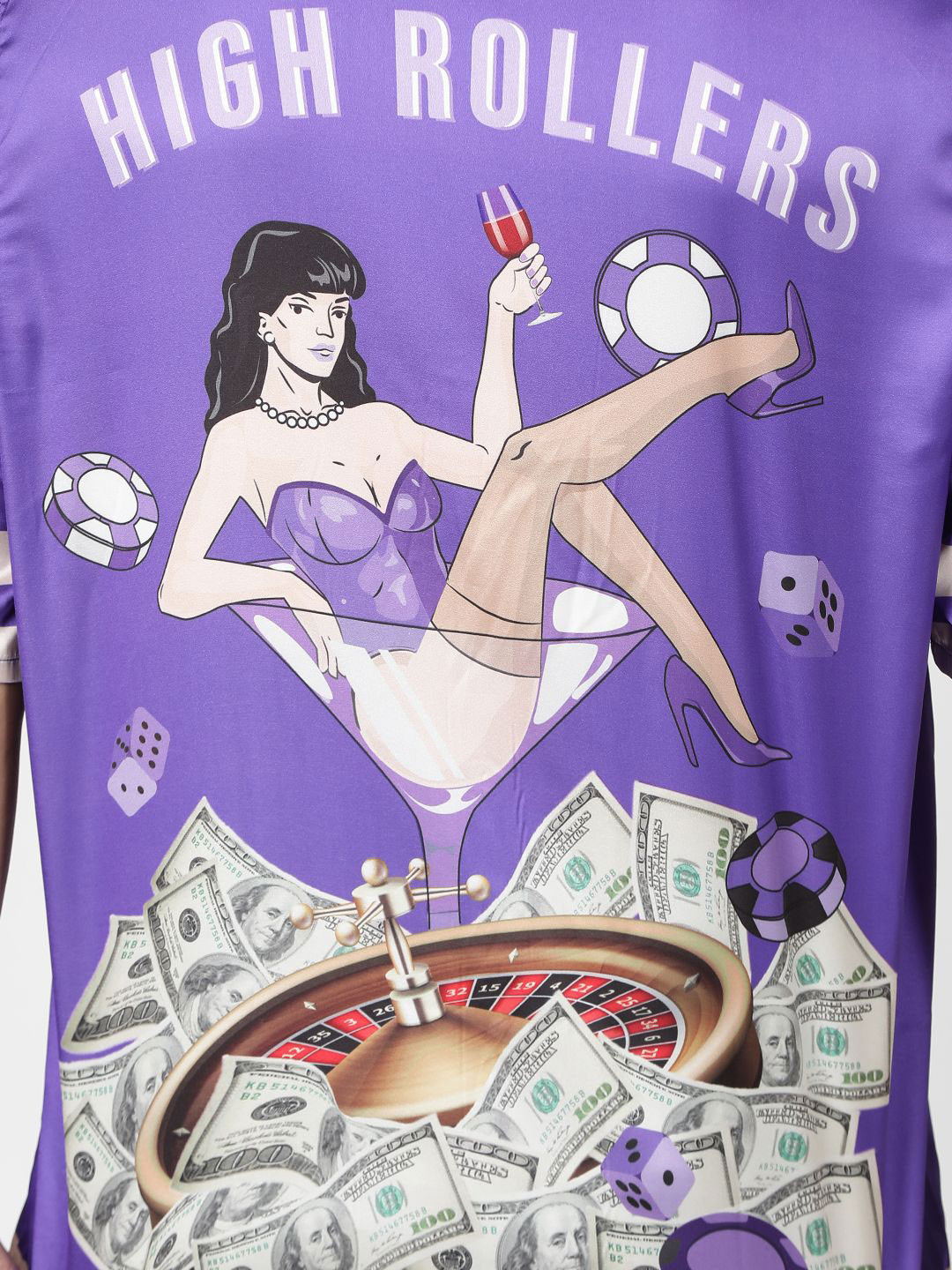 CLUBHAVANA Glamour Gamble Comfort Relaxed Fit Graphic Printed Premium Soft Satin Shirt