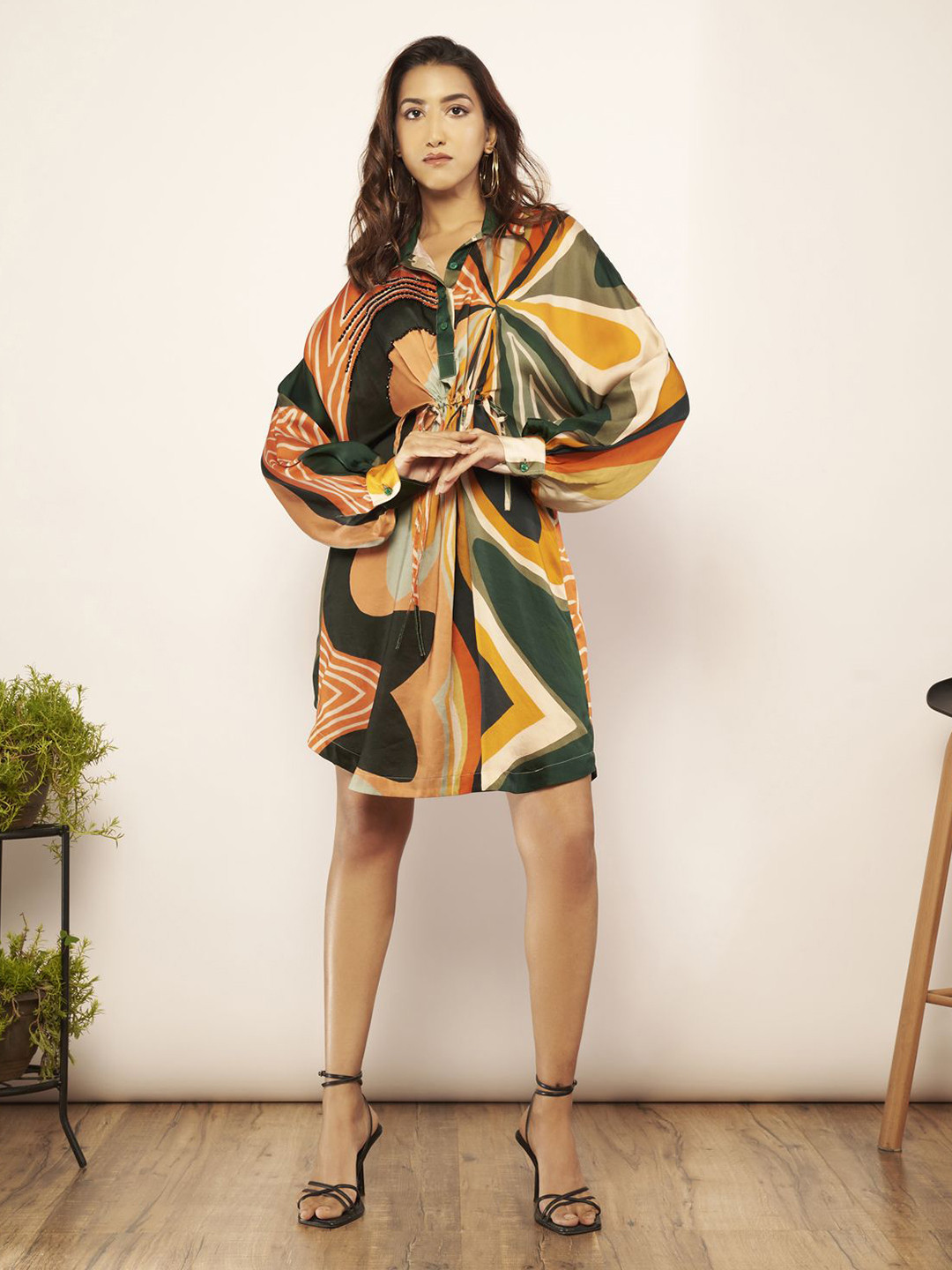 Babita M Women Abstact Printed Shirt Dress