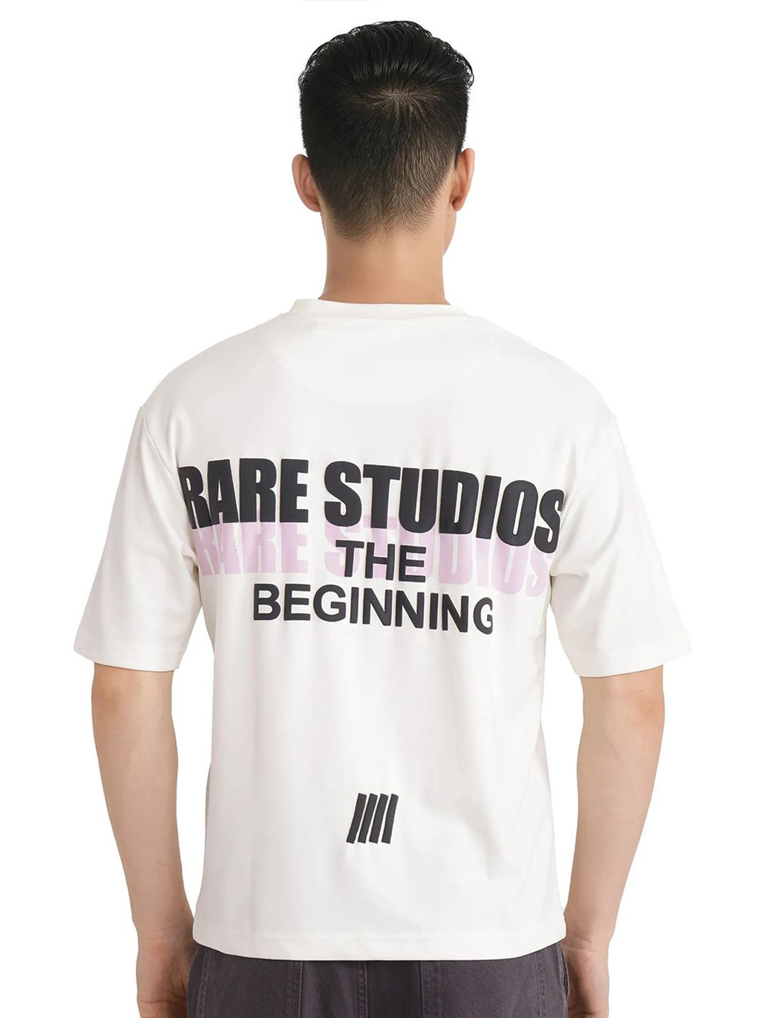 RARE RABBIT Men HOL Typography Printed Round Neck Cotton Relaxed Fit T-shirt