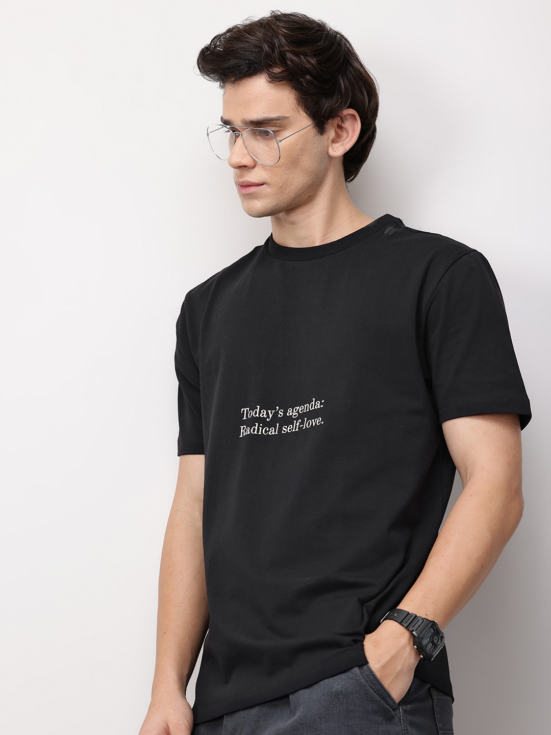 ether Men Grower Floral Printed Comfort Fit Relaxed Fit T-shirt