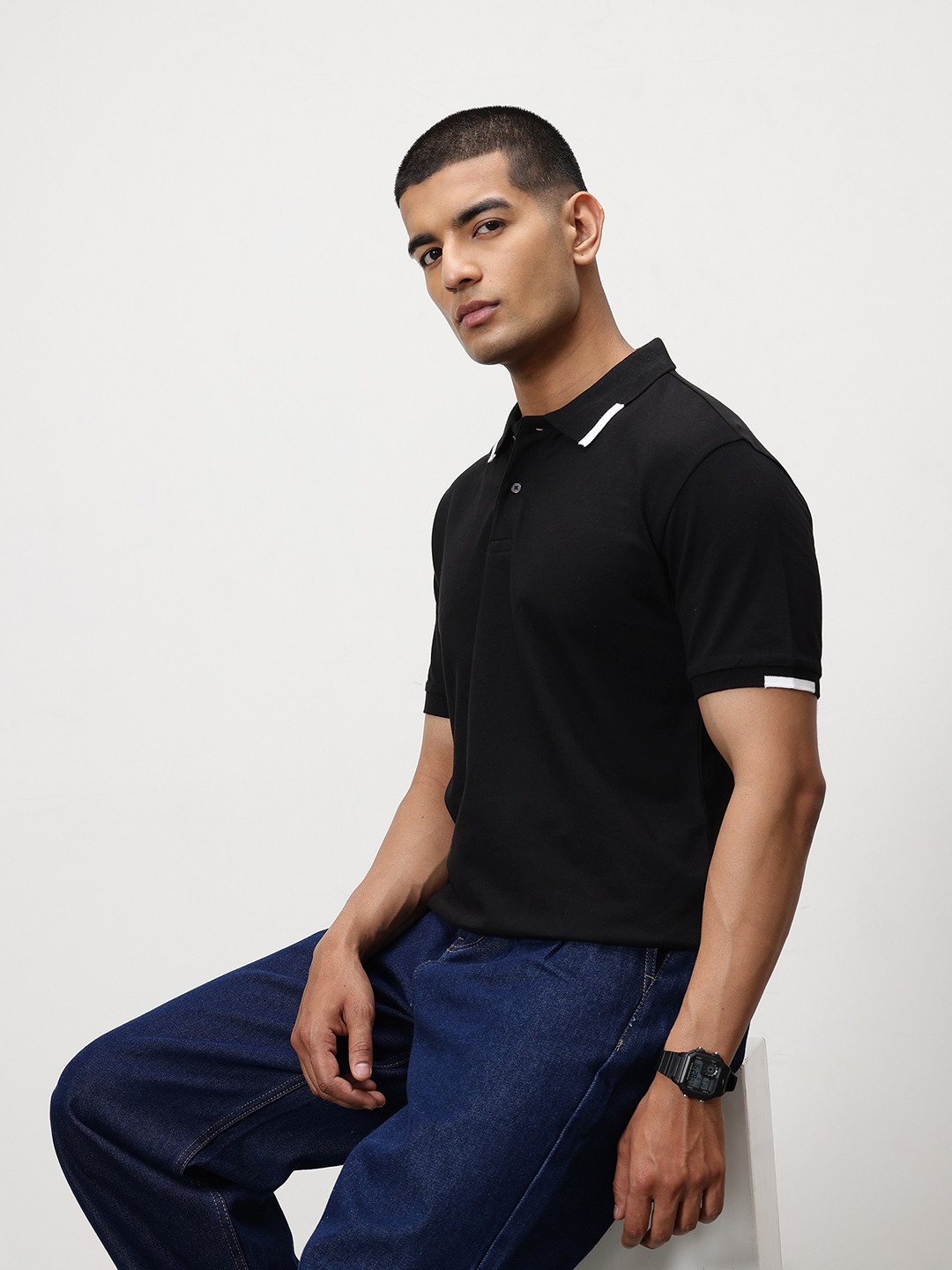 ether Contrast Collar Classic Fit Organic Cotton T-shirt