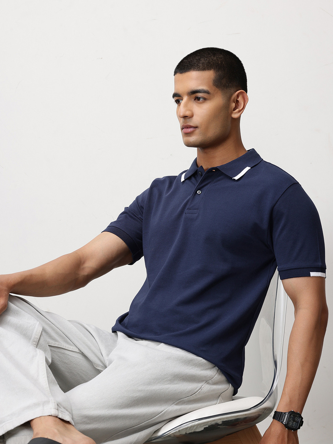 ether Contrast Collar Classic Fit Organic Cotton T-shirt