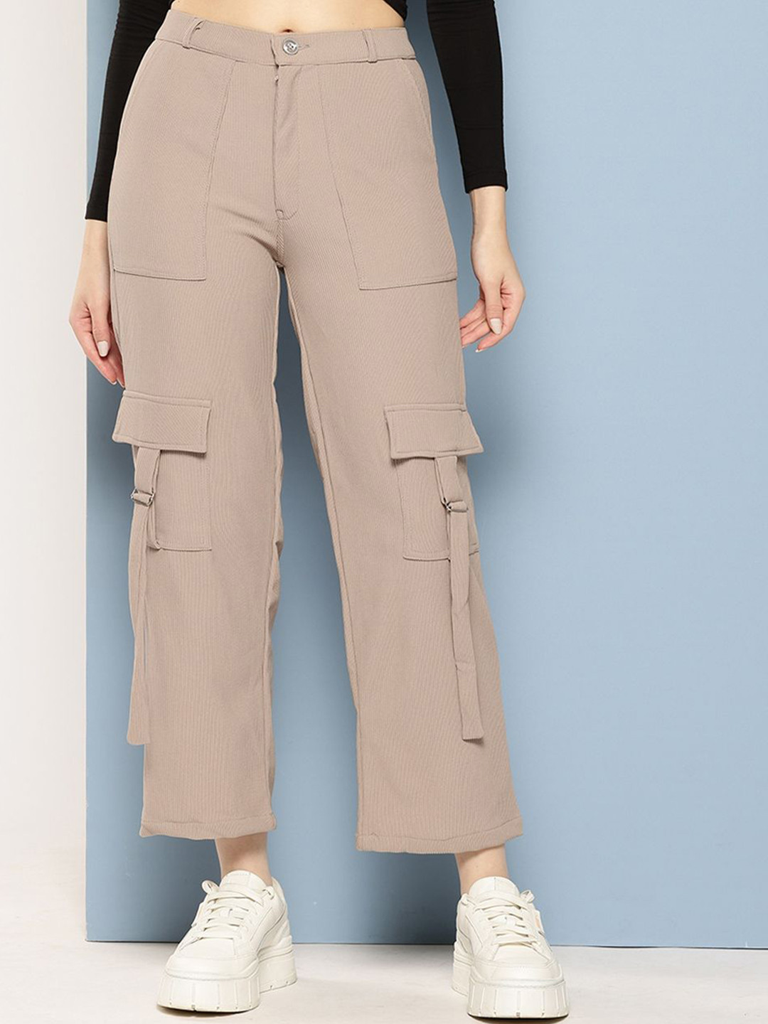 Aarika Girls Smart Flared Cargos Trousers