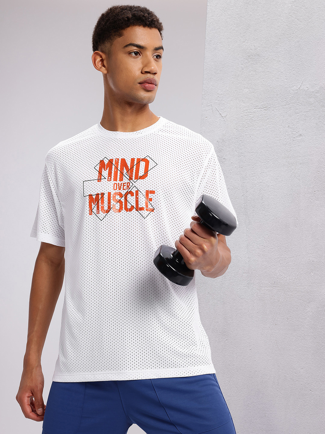 HRX by Hrithik Roshan Rapid-dry Typography Printed Drop-Shoulder Sleeves Training T-shirt