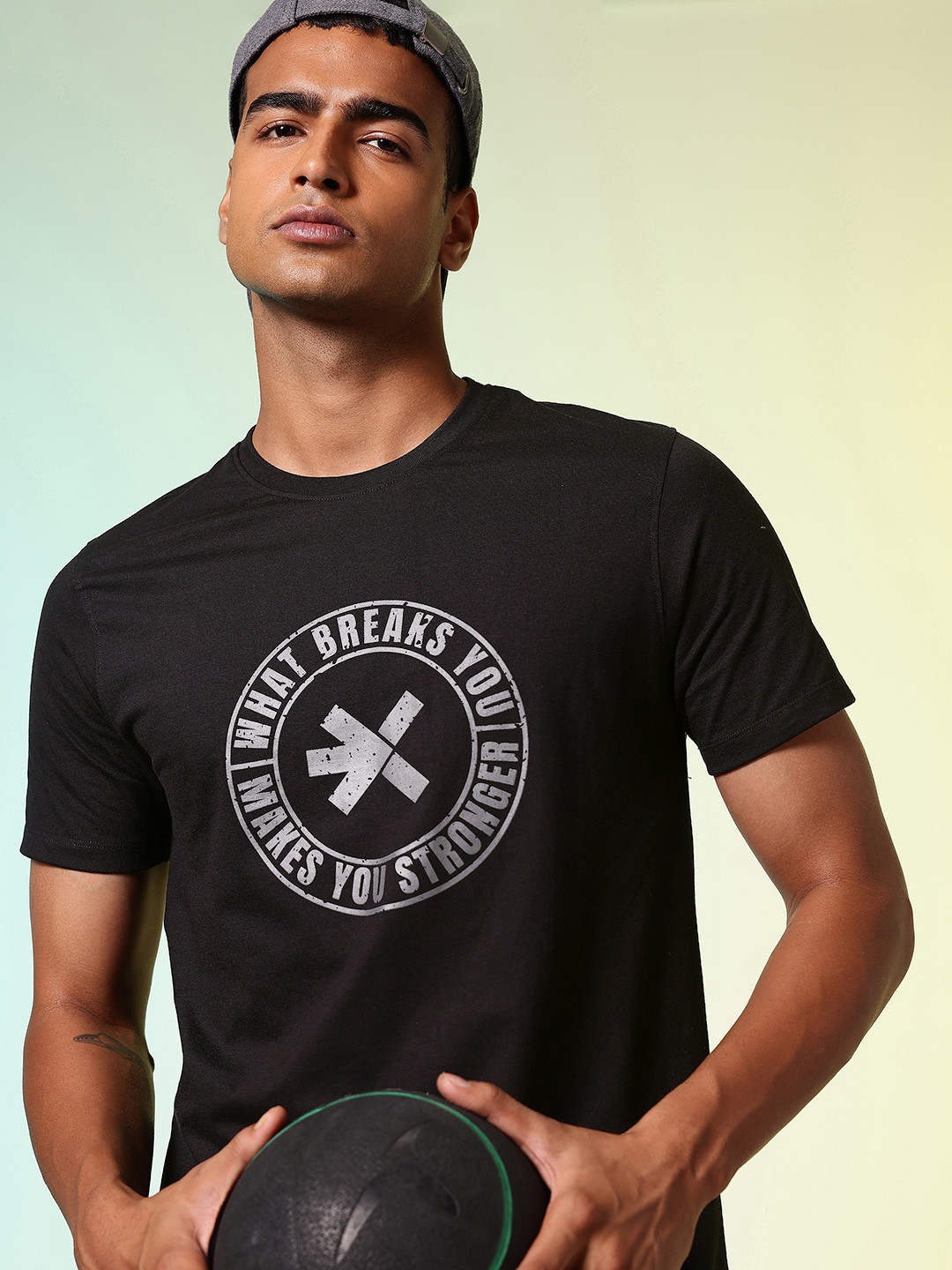 HRX by Hrithik Roshan Retro Typography Printed Training T-shirt