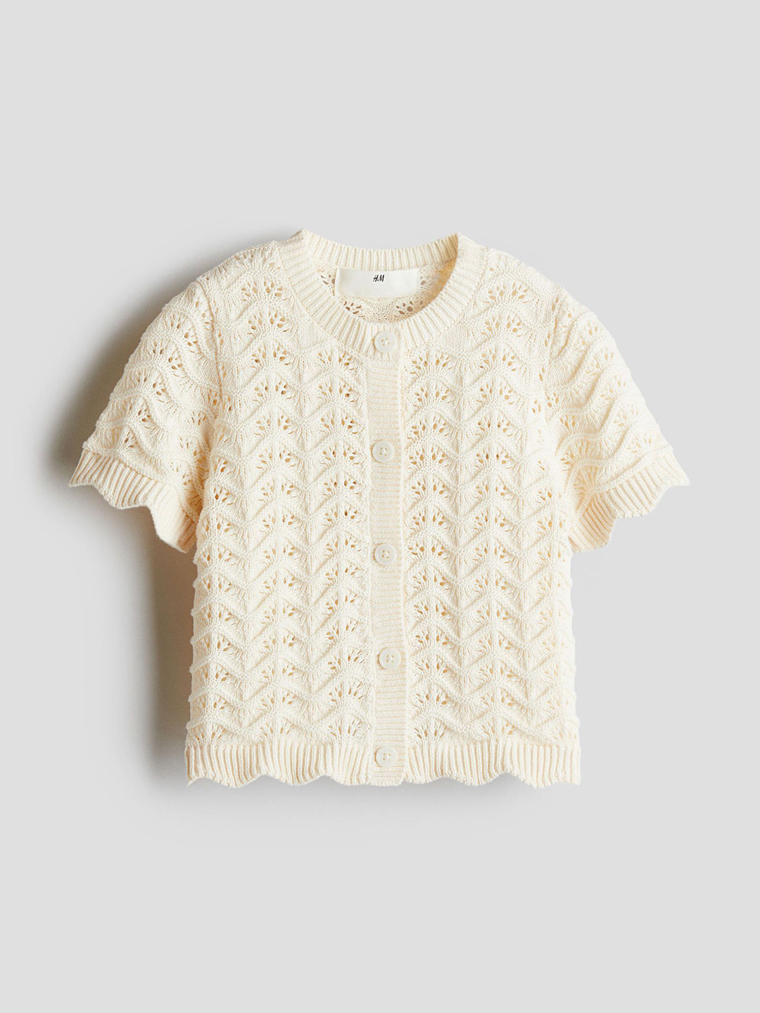 H&M Girls Pattern-Knit Cotton Top