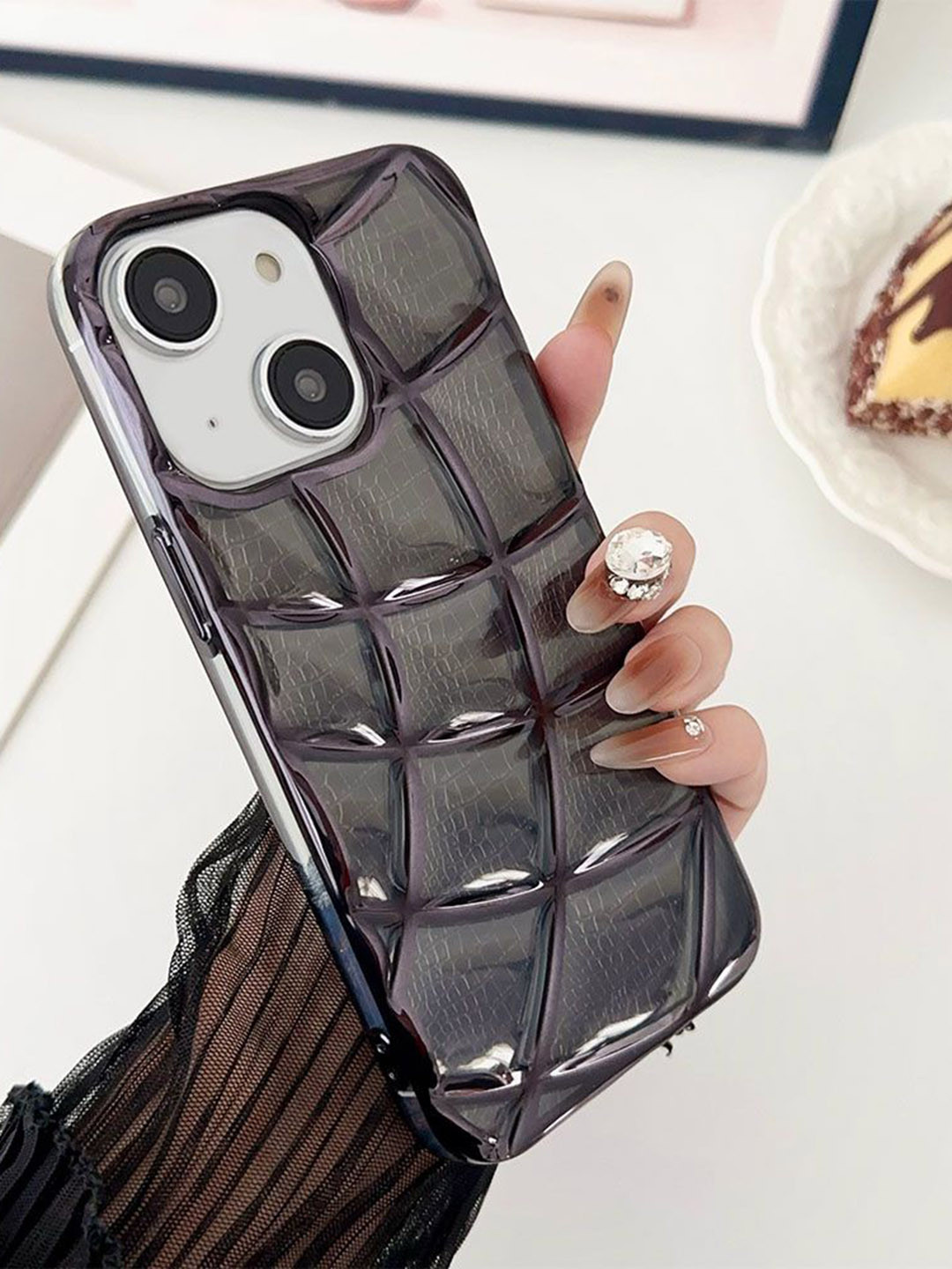 Luxury Kase LK143 Geometric Electroplated Unique Design iPhone 15 Back Case