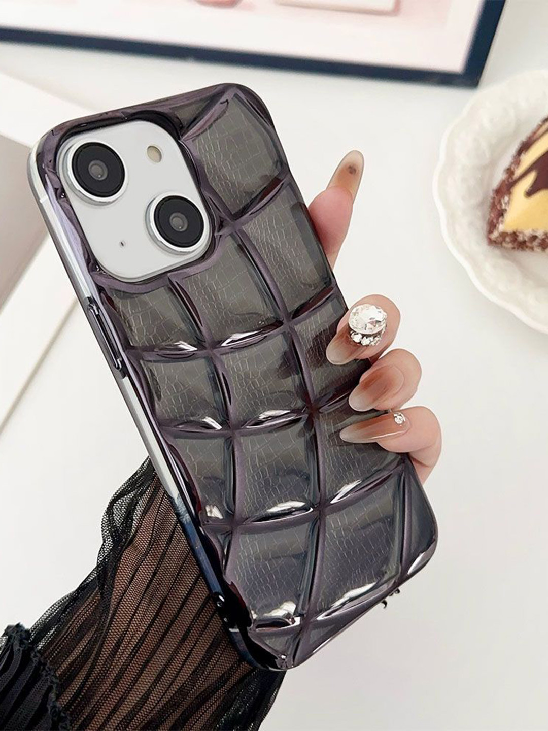 Luxury Kase LK143 Geometric Electroplated Unique Design iPhone 14  Back Case