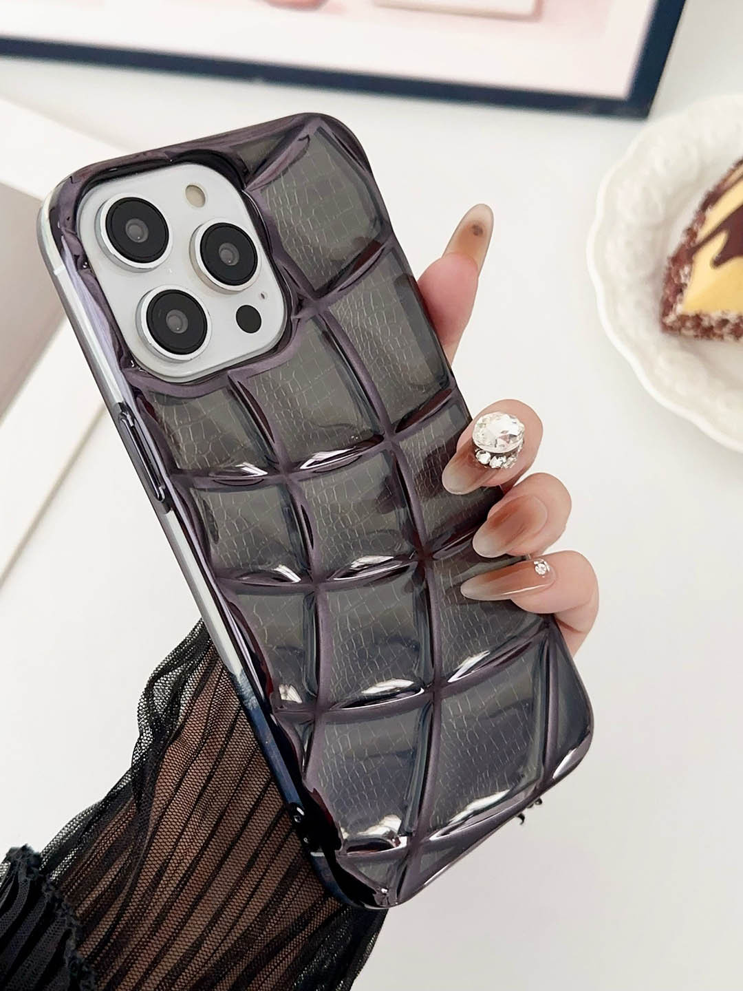 Luxury Kase Geometric LK143 Electroplated Unique Design iPhone 14 Pro Max Back Case