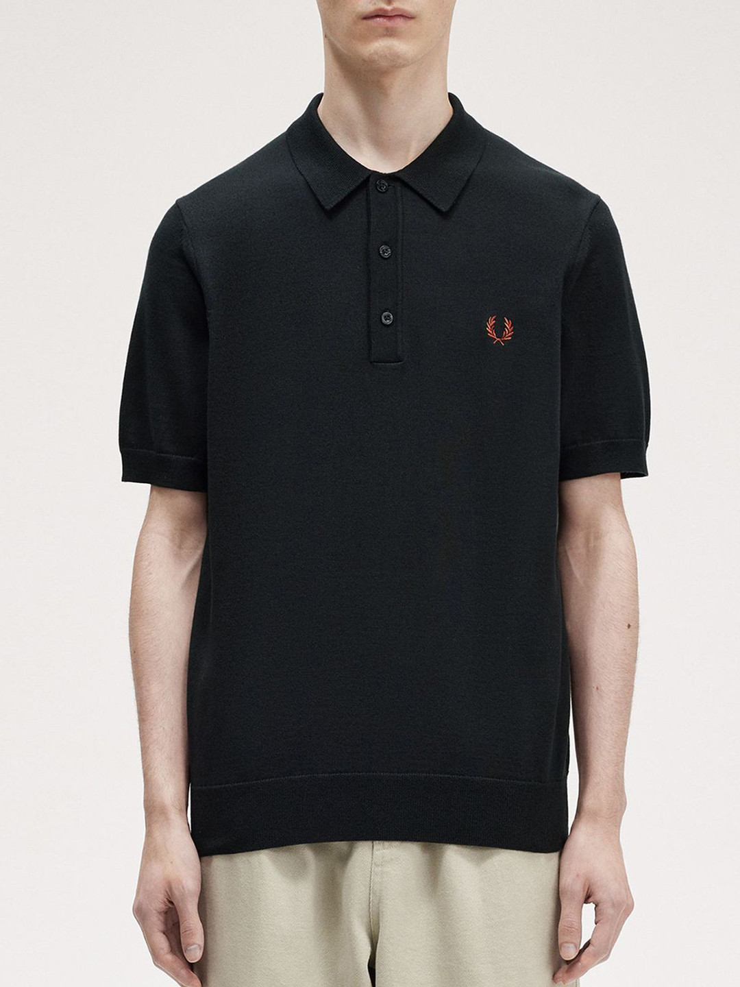 Fred Perry Men Solid Polo Collar Cotton T-shirt
