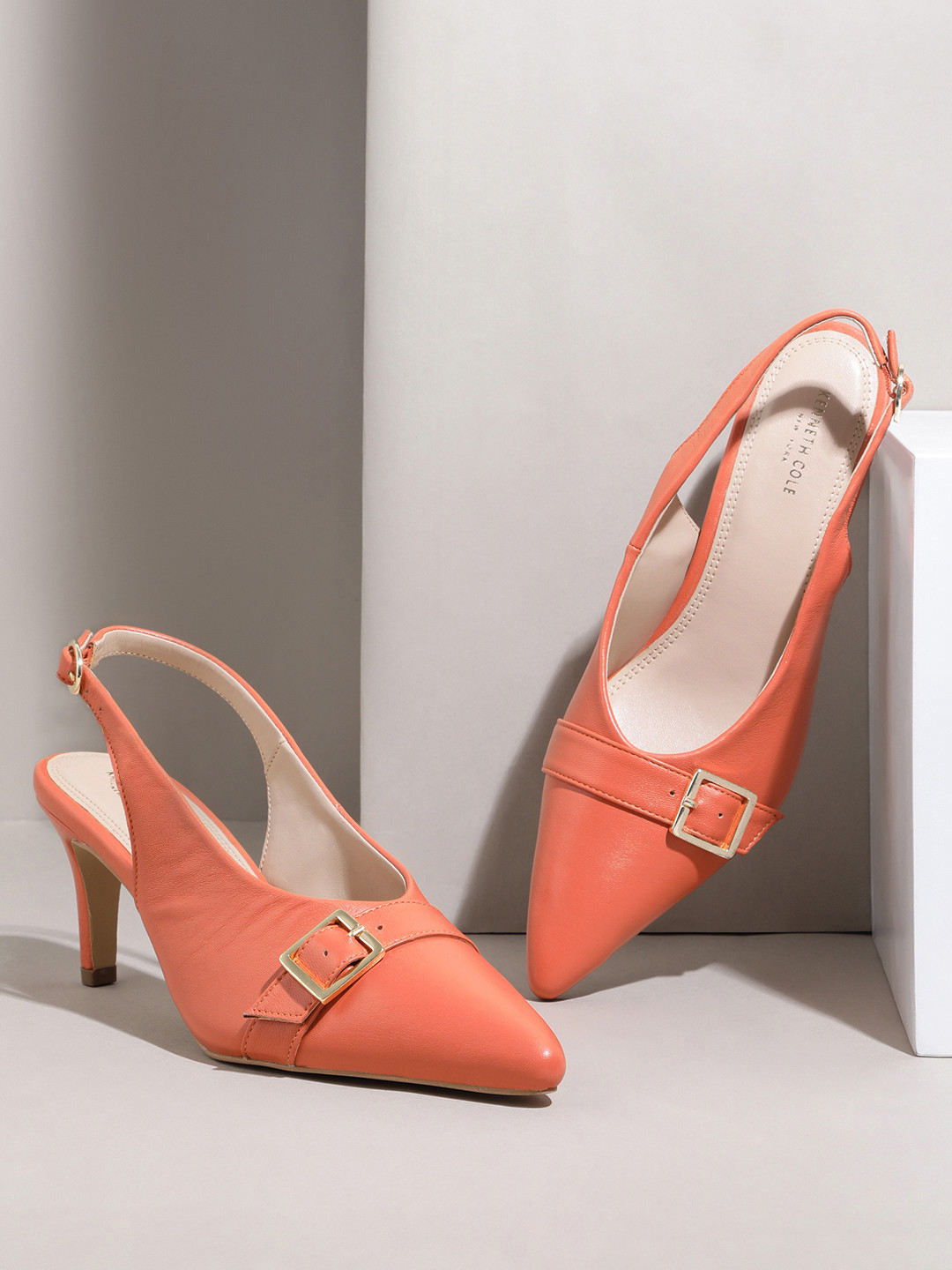 Kenneth Cole Slim Heeled Sandals with Buckle Detail