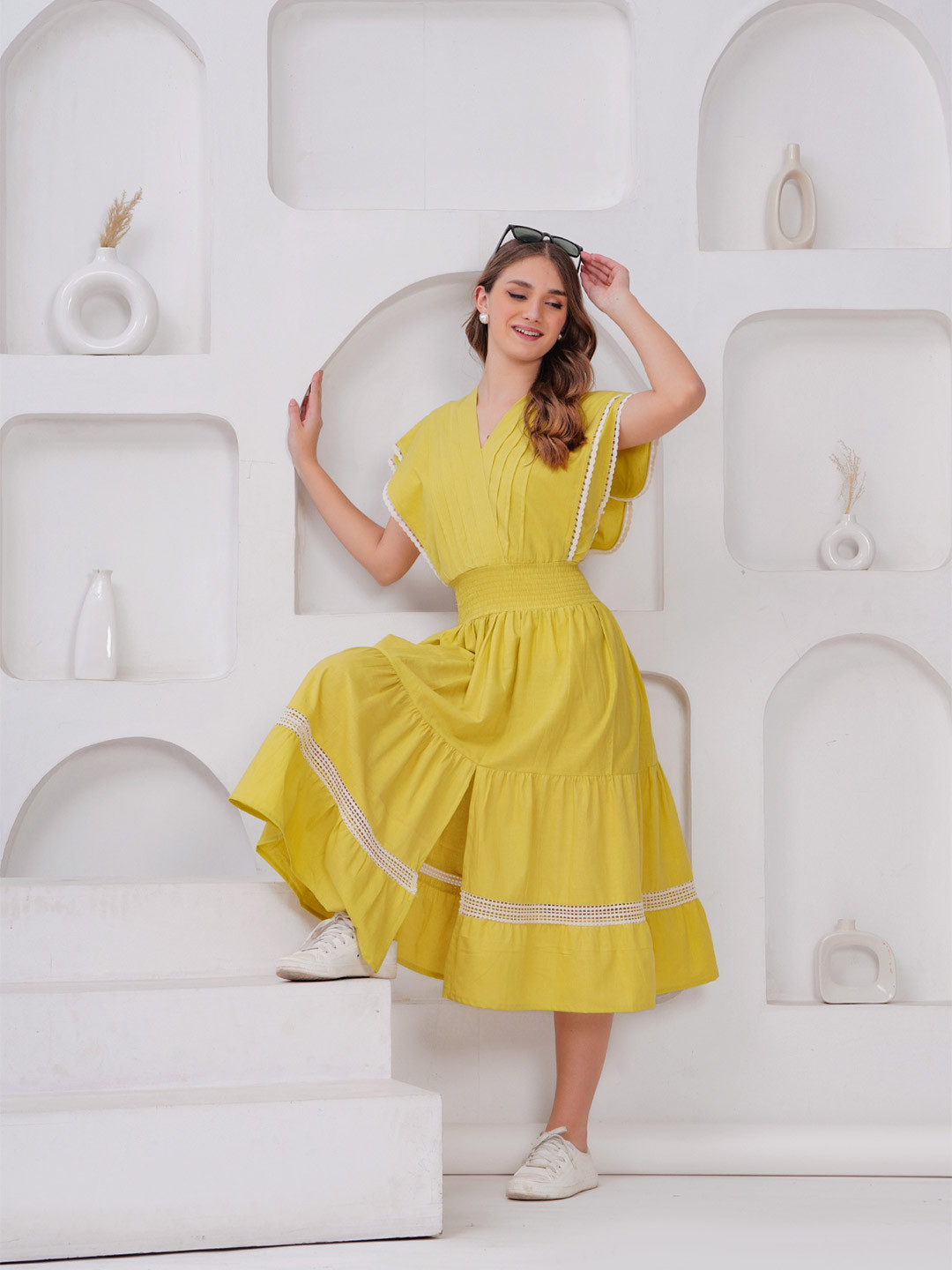 JC4U Women Fit & Flare Midi Dress