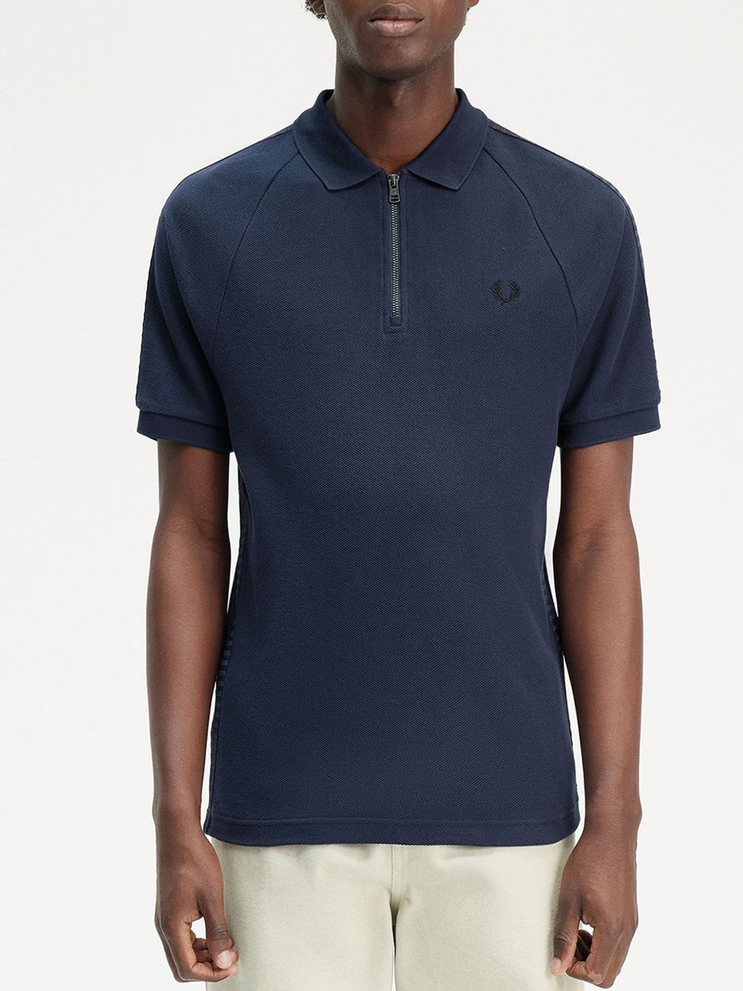 Fred Perry Men Solid Polo Collar Cotton T-shirt
