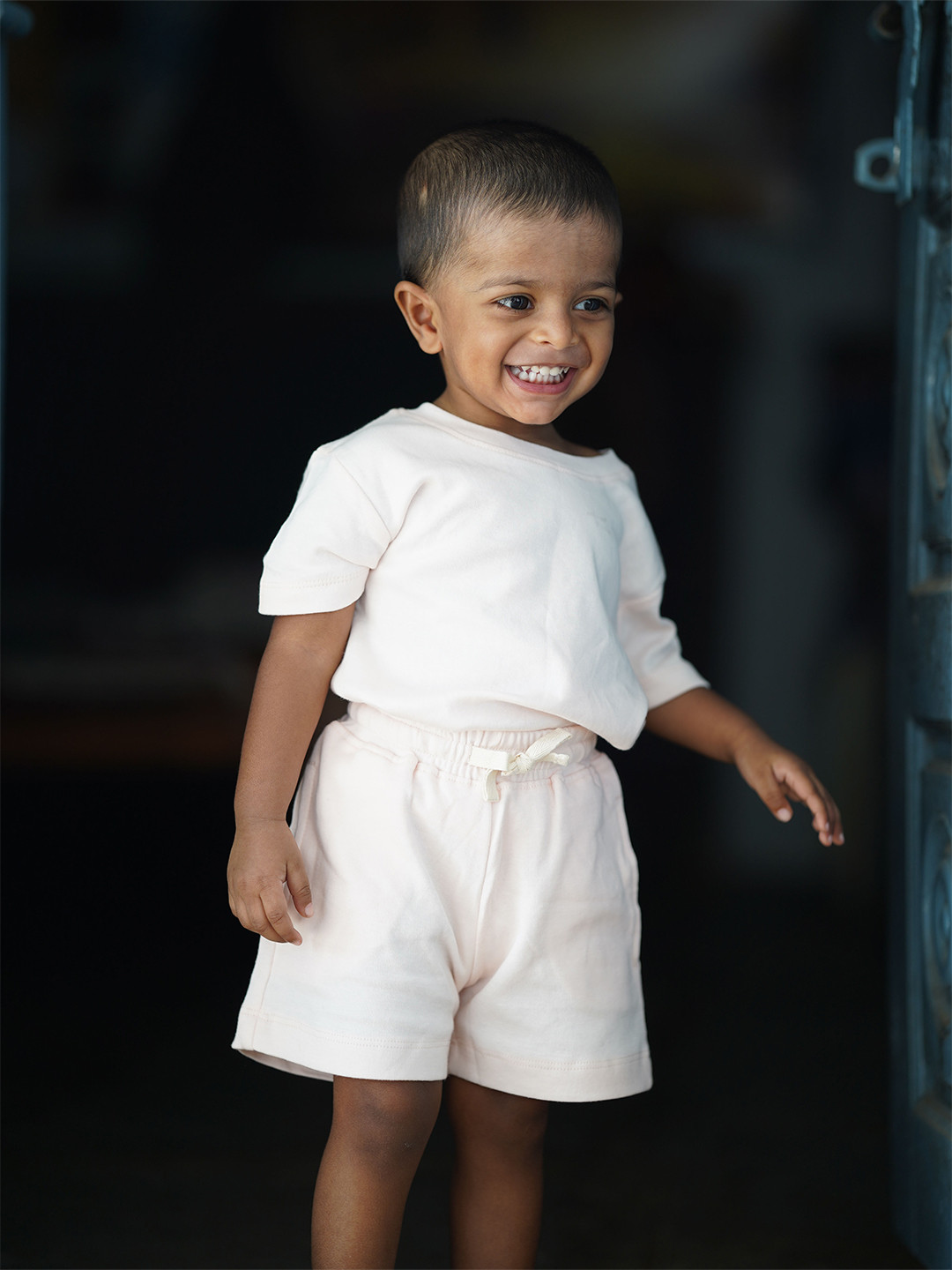 Honcho Baby Unisex Kids Round Neck Short Sleeves Organic Cotton T-Shirt With Shorts