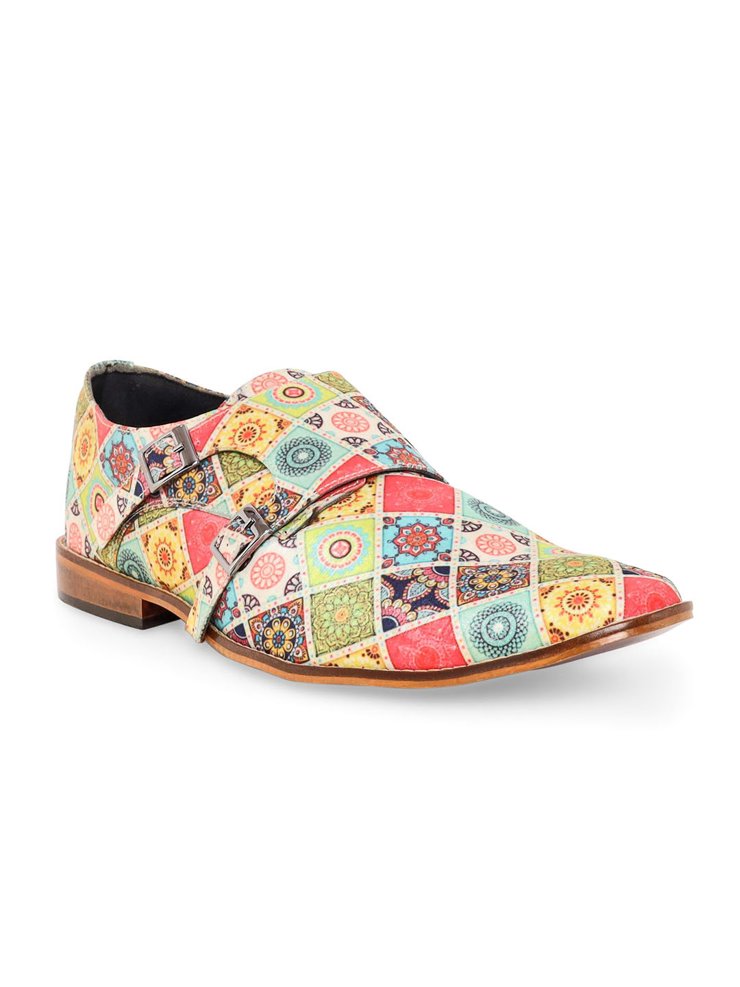 Kanvas Men Bhil Art Mandala Printed Lightweight Monk Shoes