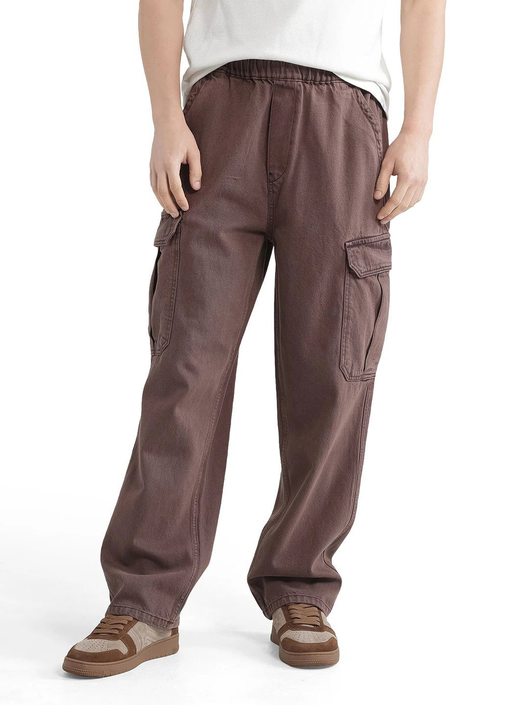 RARE RABBIT Men Hork Primary Brown Comfort Straight Fit Jeans