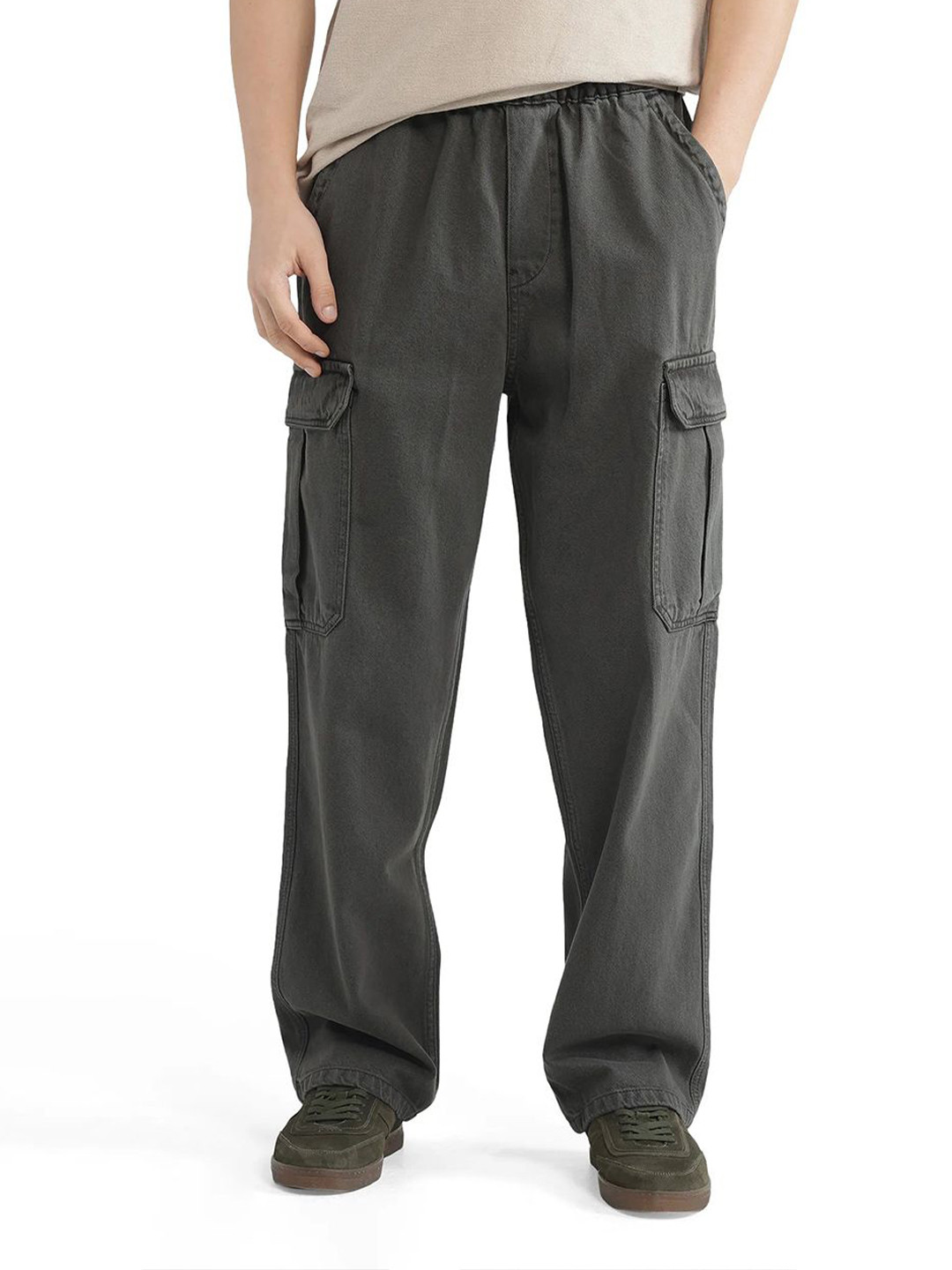 RARE RABBIT Men Hork Dark Green Comfort Straight Fit Jeans