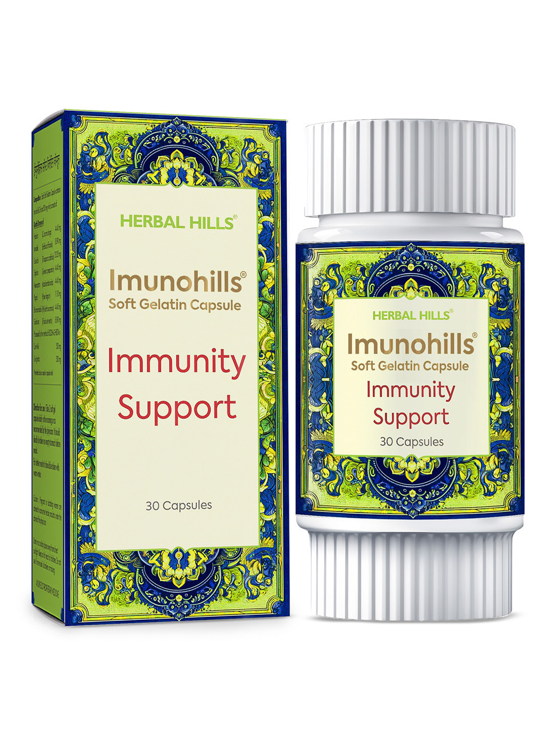 Herbal Hills Set Of 5 Imunohills Immunity Support Capsules - 30 Capsules Each