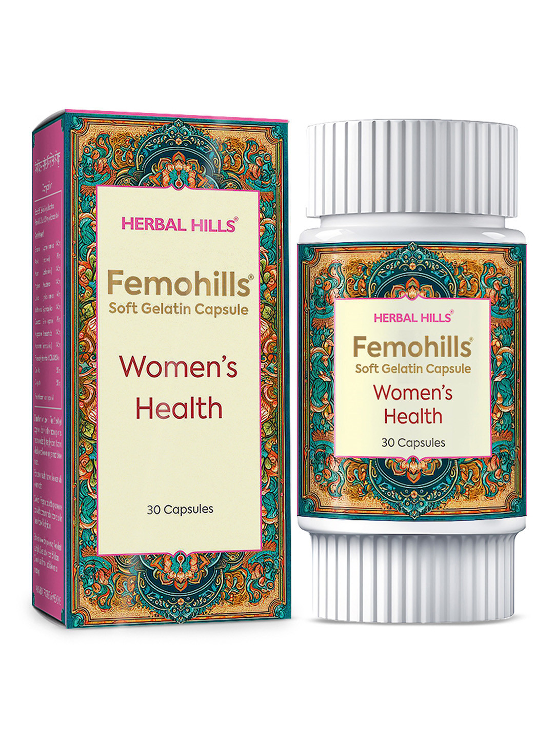 Herbal Hills Set Of 2 Femohills Womens Health Capsules - 30 Capsules Each
