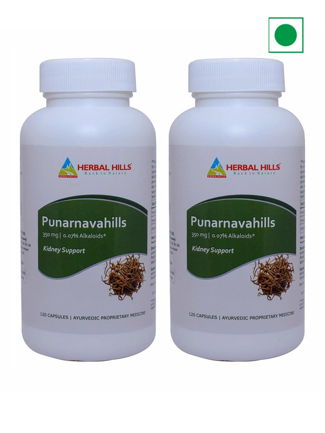 Herbal Hills Punarnava capsules (120 Capsules (Pack of 2))