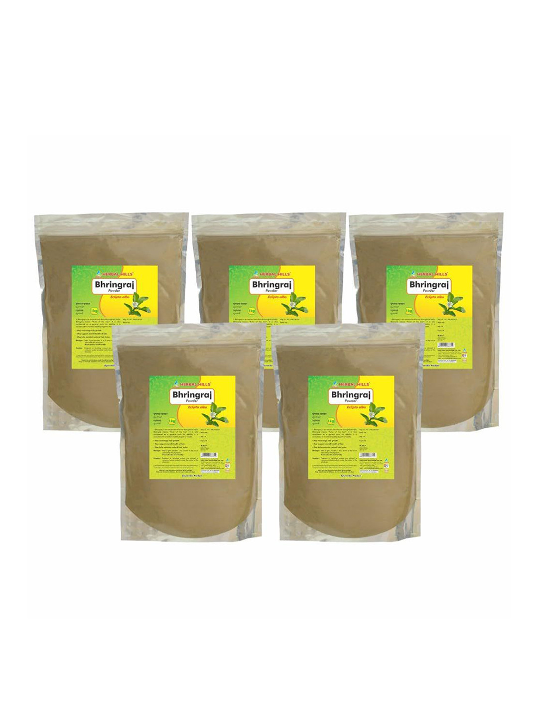 Herbal Hills Bhringhraj Powder Eclipta Alba (1000 Gram Pack of 5)
