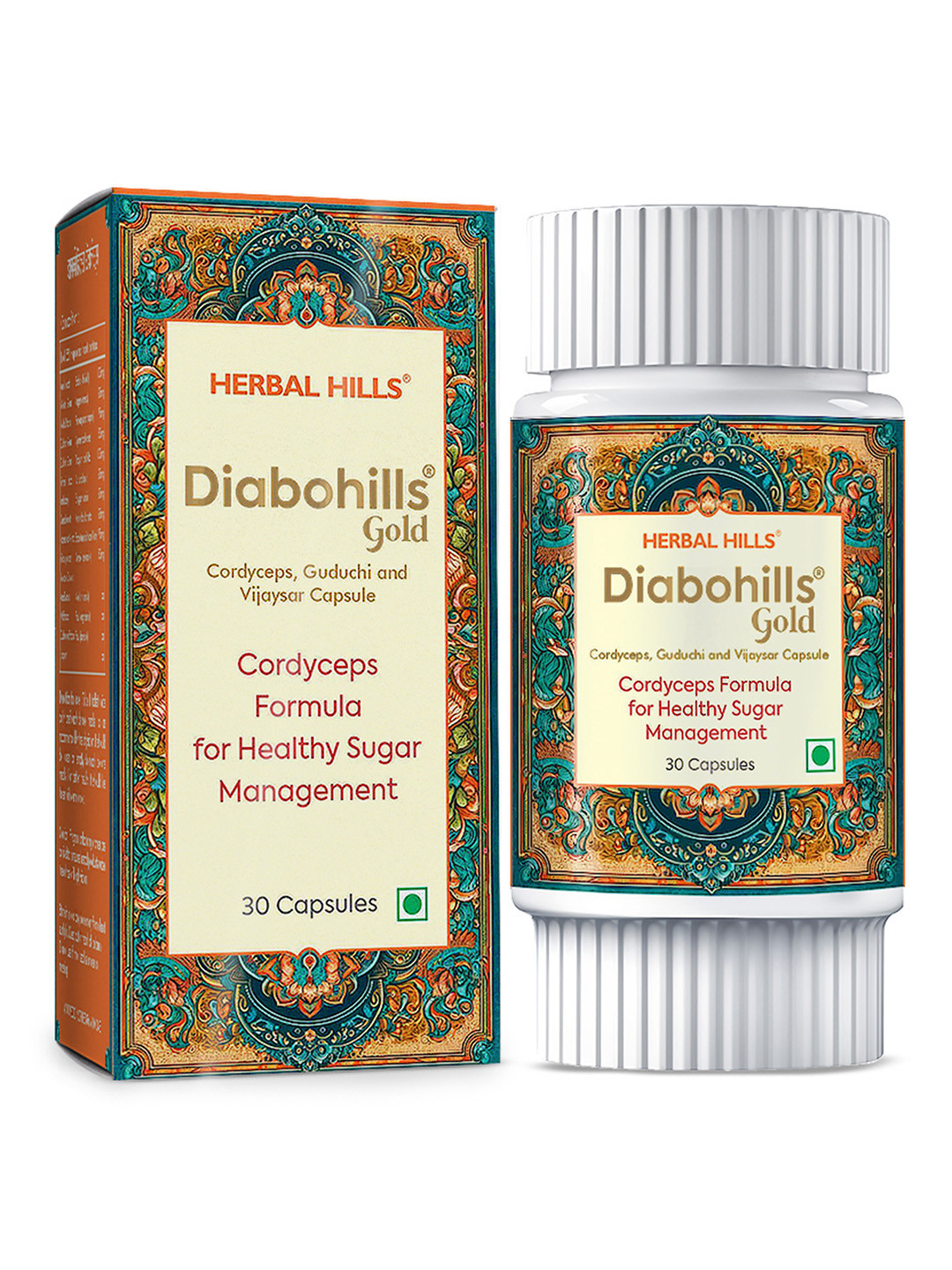 Herbal Hills Diabohills cordyceps capsule (30 Count Pack of 5)