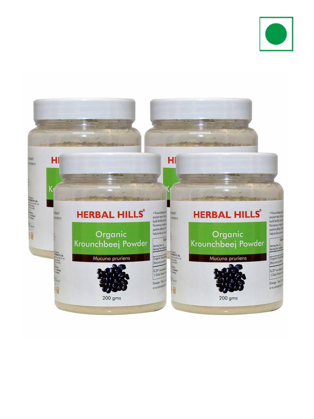 Herbal Hills Organic konch beej powder kaunch beej Krounchbeej Powder 200 Gms Pack of 4