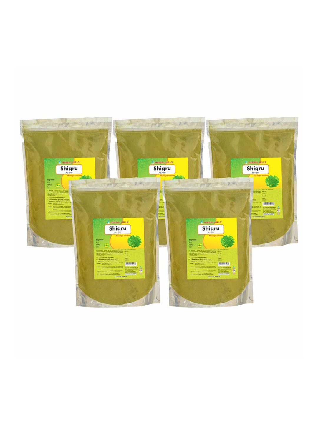 Herbal Hills Shigru Powder Moringa (1 Kg Pack of 5)