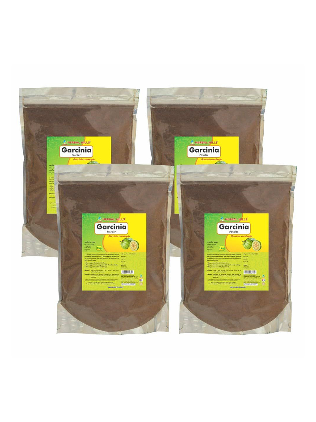 Herbal Hills Garcinia Cambogia Powder (1 Kg Pack of 4)