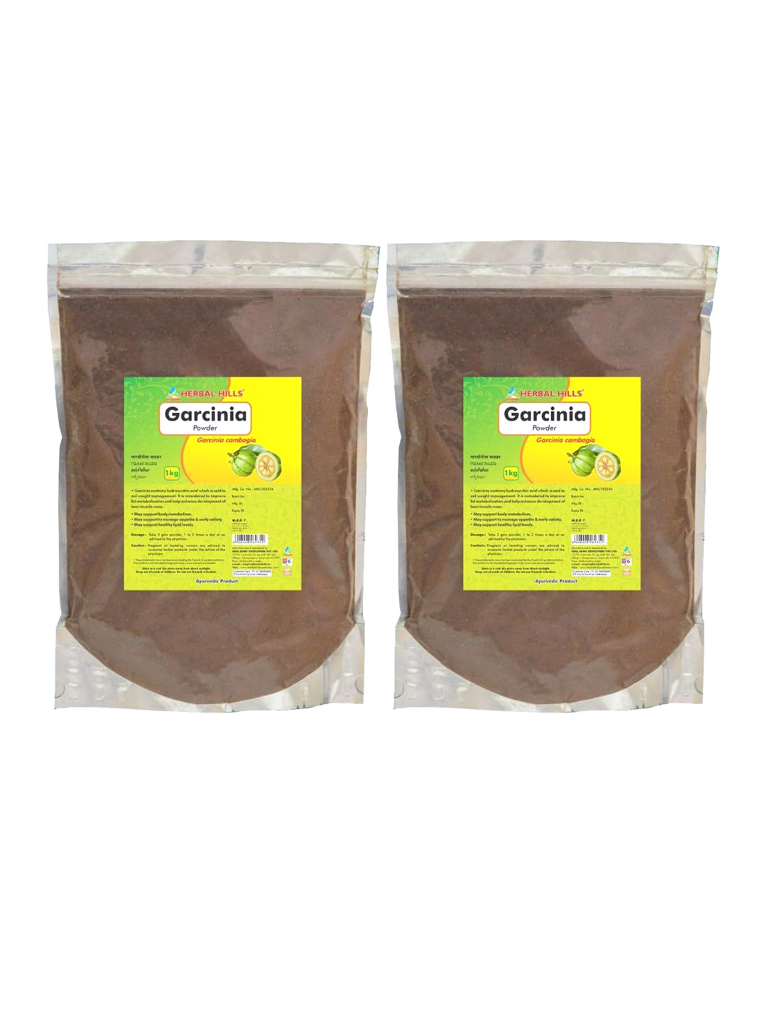 Herbal Hills Garcinia Cambogia Powder (1 Kg Pack of 2)