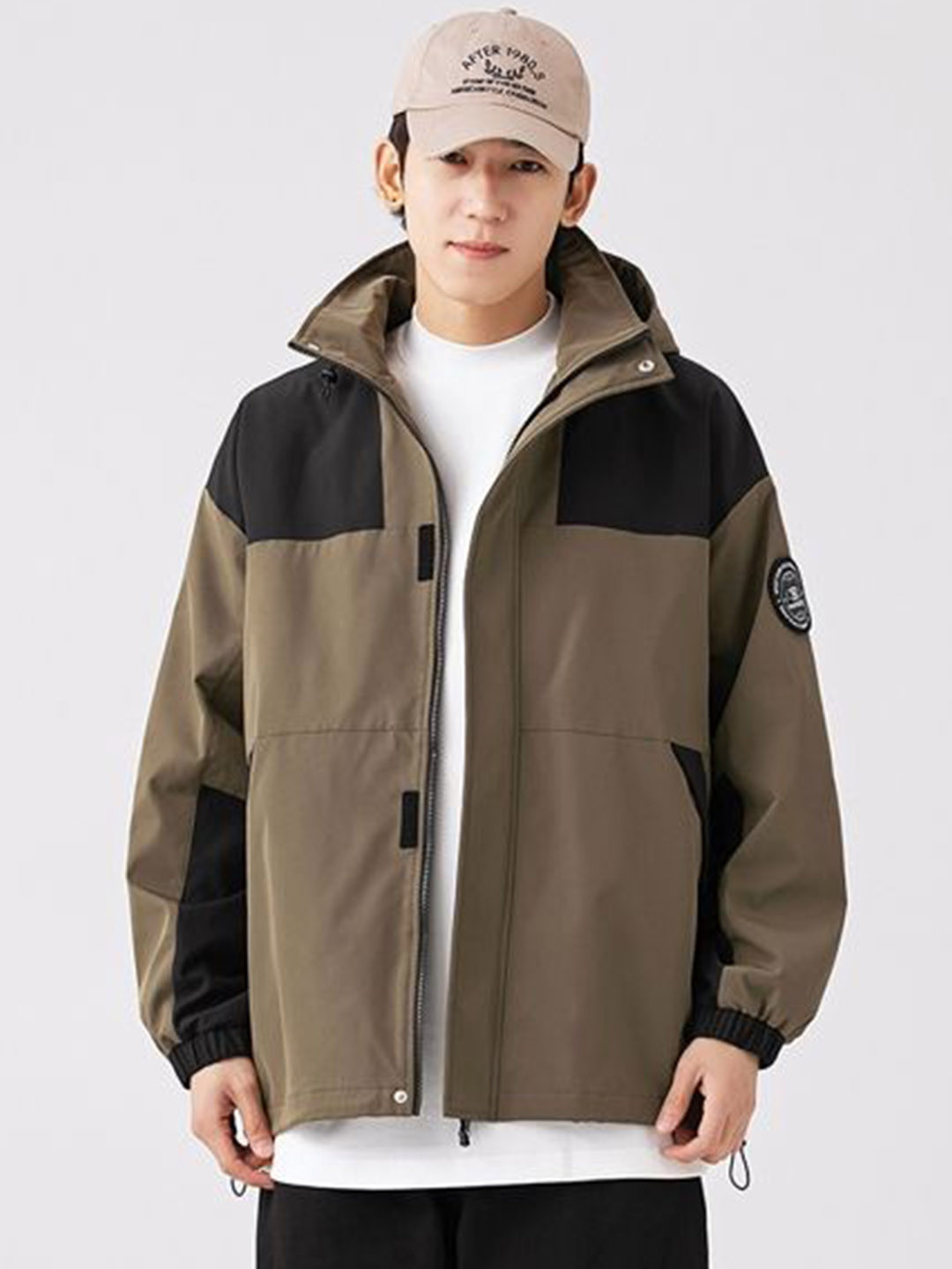 HERE&NOW Men Hooded Colourblocked Casual Bomber Jacket