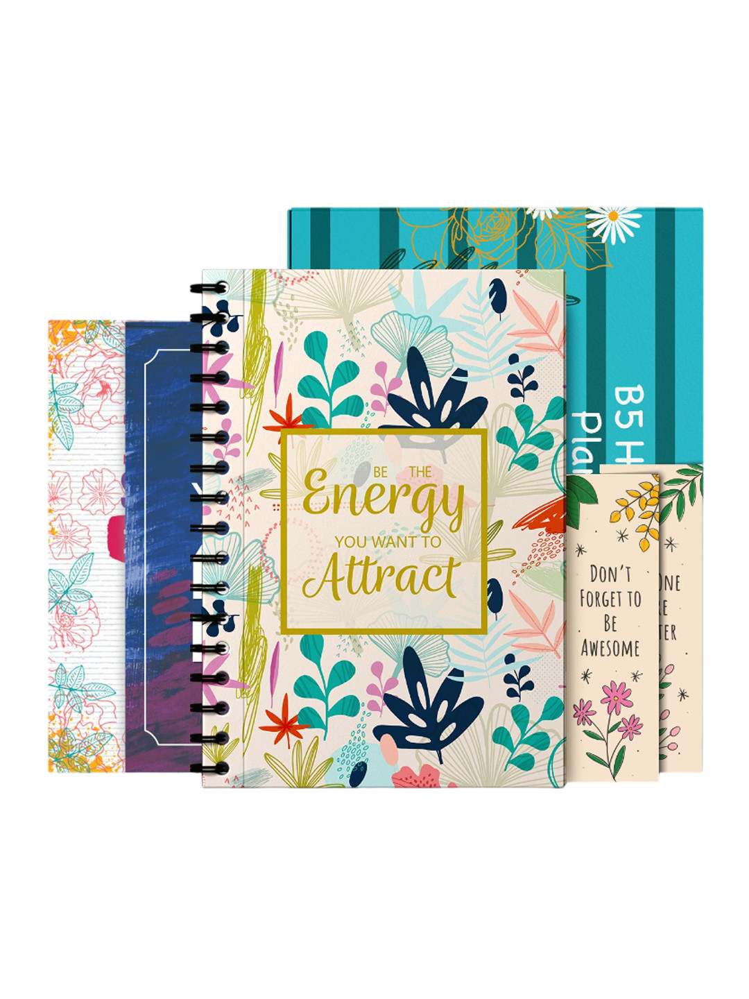 Kaameri Bazaar Pink & Blue Floral Printed Planner Stationery