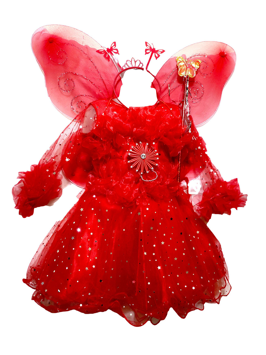 STUMBLE FASHION Girls Self Design Net Fit & Flare Dress