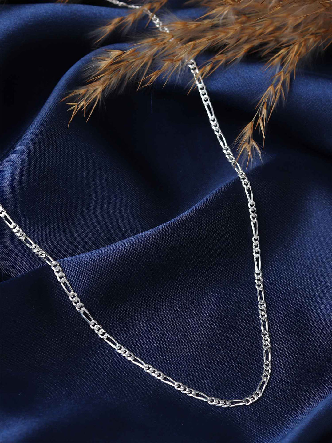 AKSHAT SAPPHIRE Men 92.5 Sterling Silver Figaro Chain