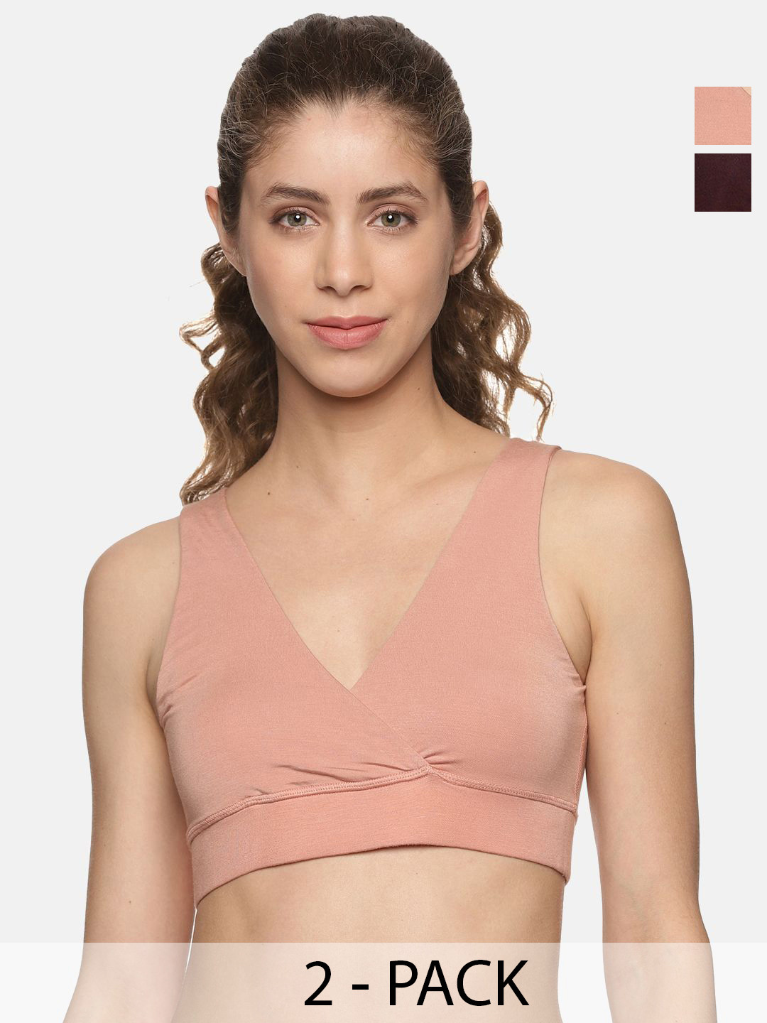 &CIRCUS Pack of 2 Solid Wirefree Micro Modal Padded Plunge Bra