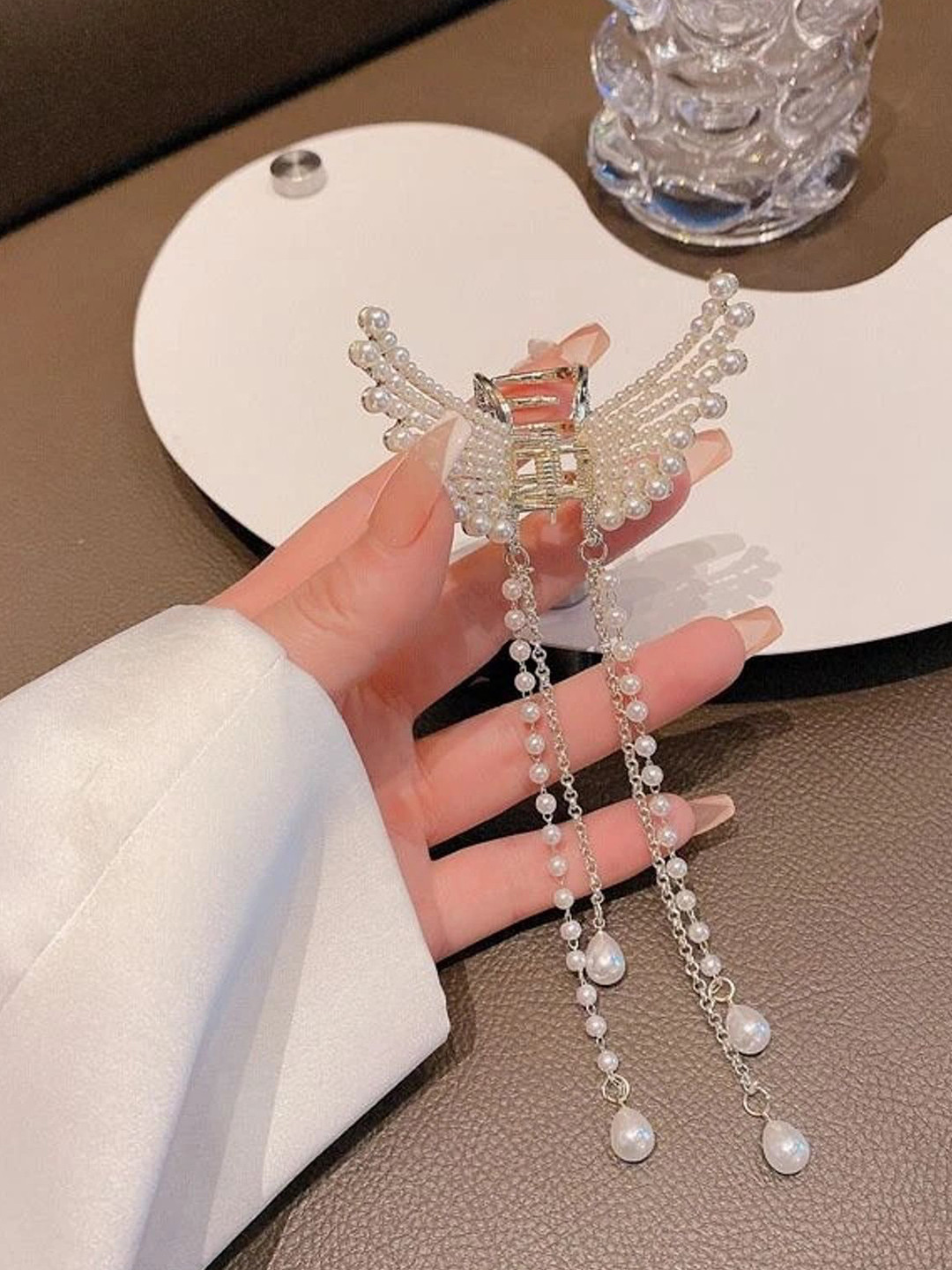 PolluxCraft Women Embellished Butterfly Hair Claw Clip